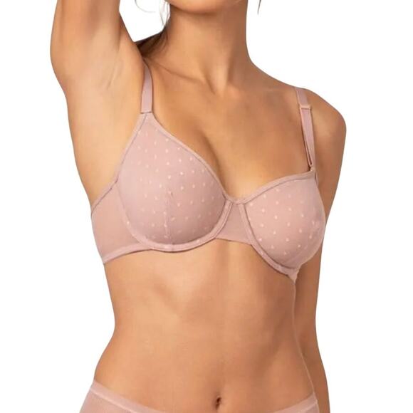 LIVELY The Dot Mesh Unlined Underwire Bra Orchid - Picture 1 of 4